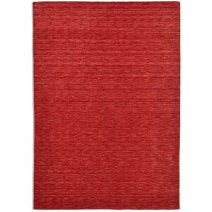 THEKO Tapis salon - tisse main - 100% laine naturelle - rouge 070x140 cm