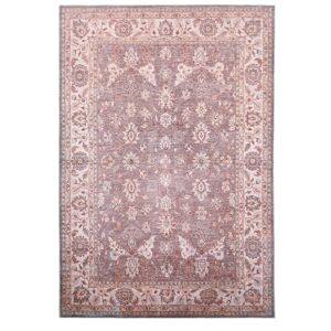 Gino Falcone Tapis floral tisse plat - marron 090x160 cm