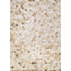 The Deco Factory Tapis recycle cuir motifs hexagone argent 120x170