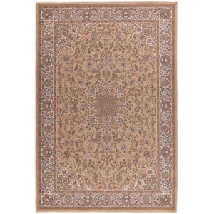 THEKO Tapis d'orient floral, tisse, laine naturelle sable 050x080 cm