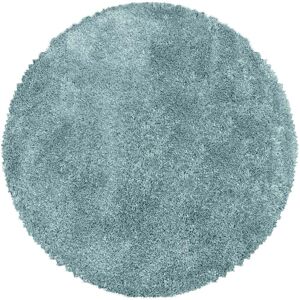 STUDIO DECO Tapis cosy rond a poils longs bleu turquoise 200x200cm