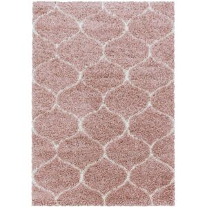 STUDIO DECO Tapis a poils longs et motifs alhambra rose 160x230cm