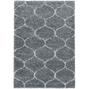 STUDIO DECO Tapis a poils longs et motifs alhambra gris 280x370cm