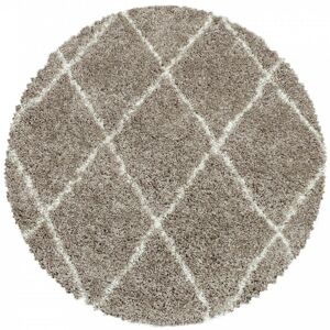 STUDIO DECO Tapis rond de style geometrique beige et blanc 200x200cm