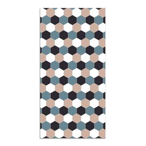 Home and Living Tapis vinyle mosaïque hexagones de ton bleu 120x160cm