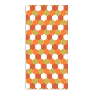 Home and Living Tapis vinyle mosaïque hexagones de ton orange 140x200cm
