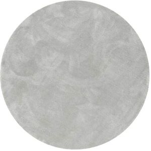 Wecon Home Basics Tapis rond poils longs douces microfibre gris clair 120 D