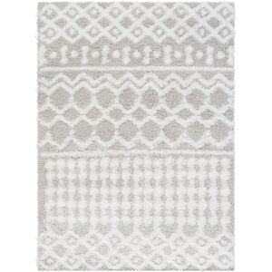 Surya Tapis Shaggy Boheme Blanc/Gris 160x220