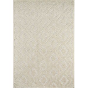 Nazar Tapis salon motif losange en 3D creme - 160x230 cm