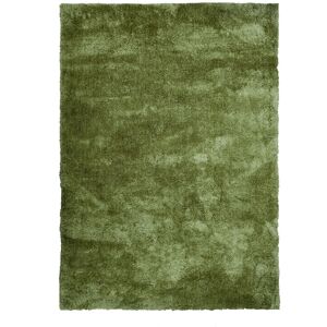 The Deco Factory Tapis a poils longs toucher laineux vert rouille 120x170