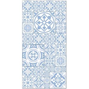 Home and Living Tapis vinyle carreaux ciments talavera bleu 100x140cm