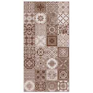 Home and Living Tapis vinyle carreaux ciments nijar brun 100x140cm