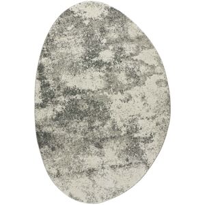 Atticgo Tapis recycle de forme organique dans les tons de gris, 155X230 cm