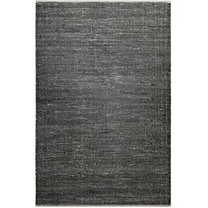 Green Loop Tapis tisse main en laine et jute noir et gris 80x150