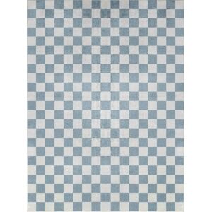 Surya Tapis Scandinave a Carreaux Lavable en Machine Bleu 160x213