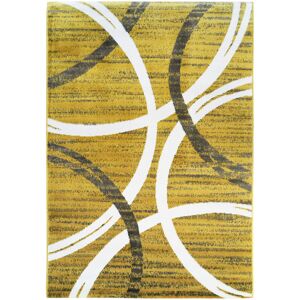 The Deco Factory Tapis effet laineux motifs arches jaune et gris 160x230