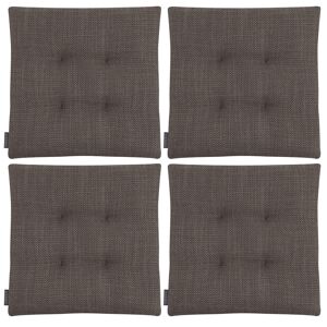 Magma Galettes de chaises carrees taupe bi-matiere-Lot de 4 - 42x42cm