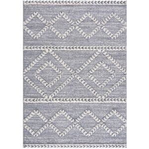 STUDIO DECO Tapis a poils longs et relief gris 200x290cm