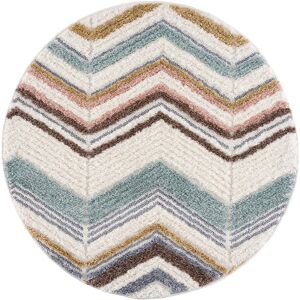 STUDIO DECO Tapis rond a poils longs et relief multicolore 160x160cm