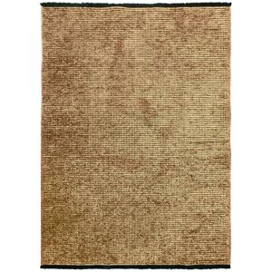 The Deco Factory Tapis tisse plat coton noir et reflet lumiere beige 200x290