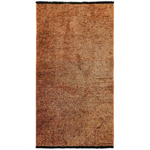 The Deco Factory Tapis tisse plat coton noir et reflet lumiere orange 80x150