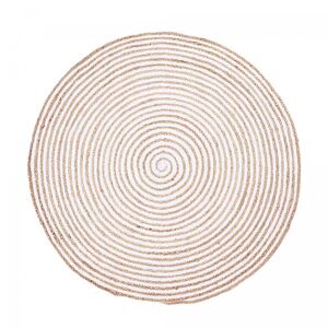 Un amour de tapis Tapis rond en jute Fait main 150x150 rond Blanc