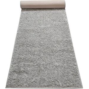 Esprit Tapis de couloir poils longs effet bouclette gris clair 80x400