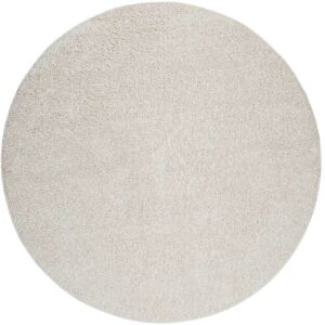 Esprit Tapis rond poils longs effet bouclette blanc creme 200 rd.