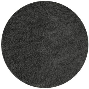 Esprit Tapis rond poils longs effet bouclette gris anthracite 200 rd.