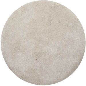 Homie Living Tapis de bain microfibre rond tres doux uni beige naturel D90