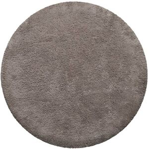 Wecon Home Basics Tapis de bain rond doux marron taupe coton 90 rd.