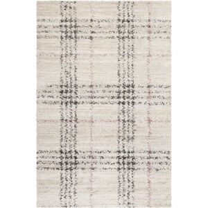 Esprit Tapis a poils longs tartan beige et gris 160x225