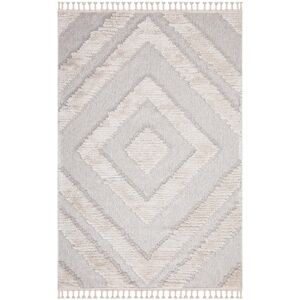 STUDIO DECO Tapis boheme chic a franges tressees creme 120x170cm