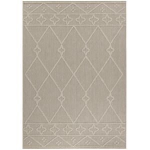 STUDIO DECO Tapis effet jute naturel a relief geometrique beige 140x200cm