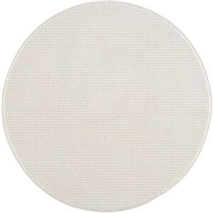 STUDIO DECO Tapis rond uni blanc a relief lineaire 160x160cm