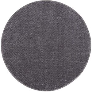 STUDIO DECO Tapis rond uni gris a relief chevron 160x160cm