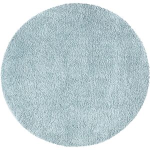 STUDIO DECO Tapis a poils longs rond SOFTY bleu azur 200x200cm