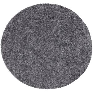 STUDIO DECO Tapis a poils longs rond SOFTY gris fonce 160x160cm