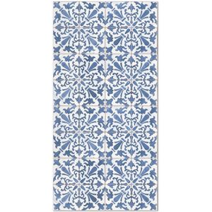 Home and Living Tapis vinyle carreaux ciments geometrique bleu 300x200cm