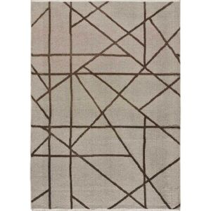 Atticgo Tapis a motifs geometriques en relief vison, 120170 cm