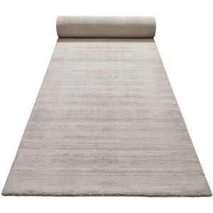 Homie Living Tapis de couloir a poil ras effet soie beige creme 80x300