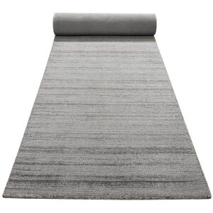 Homie Living Tapis de couloir a poil ras effet soie gris clair 80x400