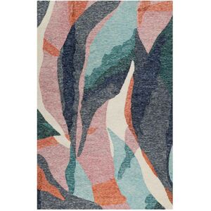 Esprit Tapis fait main a poil ras motif abstrait multicolore 80x150