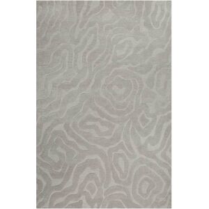 Esprit Tapis fait main motif abstrait et relief taupe 80x150