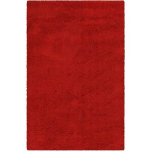 Esprit Tapis confort moelleux en laine, poils longs rouge 140x200