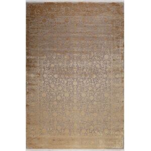 Esprit Tapis classique toucher soyeux vintage jaune dore a relief 133x200