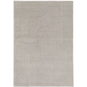 Drawer Tapis contemporain a motif geometrique gris clair 200x290 cm