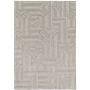 Drawer Tapis contemporain a motif geometrique gris clair 160x230 cm