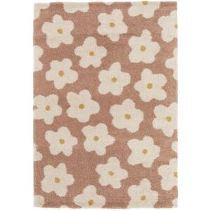 Drawer Tapis contemporain a motif floral vieux rose 120x170 cm