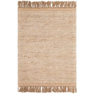 AFK Tapis style naturel tisse main jute et laine 110x160